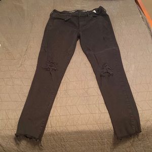 Black ripped stretch jeans